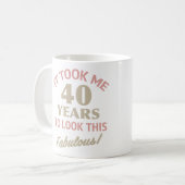 Fabulous 40. Geburtstag Kaffeetasse (Vorderseite Links)