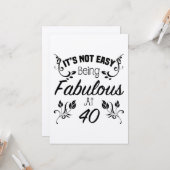 Fabulous 40. Geburtstag Karte (Vorderseite/Rückseite Beispiel)