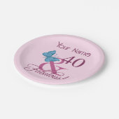 Fabulous 40. Geburtstag Pappteller (Schrägansicht)