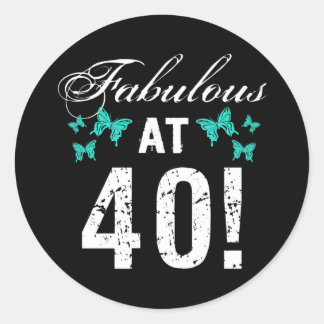 Fabulous 40. Geburtstag Runder Aufkleber