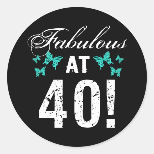 Fabulous 40. Geburtstag Runder Aufkleber (Vorderseite)