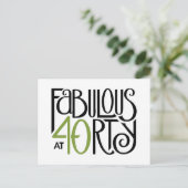 Fabulous 40 grüne Postkarte (Stehend Vorderseite)