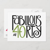 Fabulous 40 grüne Postkarte (Vorne/Hinten)