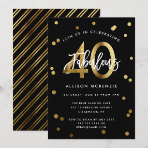 Fabulous 40 Moderne Elegant Gold Stilvoll zum Ge Einladung