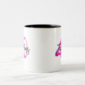 Fabulous 40. | Moderne Elegant Hot Pink Geburtstag Zweifarbige Tasse (Mittel)