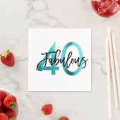 Fabulous 40. | Moderne Elegante Aquamarine Grüne G Serviette (Beispiel)