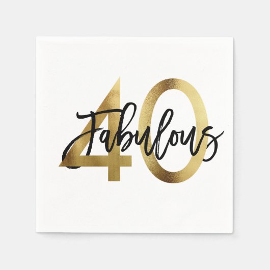 Fabulous 40. | Moderne Elegante Chic Gold Geburtst Serviette (Vorderseite)