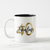 Fabulous 40. | Moderne Elegante Chic Gold Geburtst Zweifarbige Tasse (Links)
