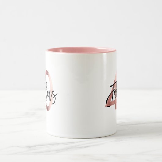 Fabulous 40. | Moderne Elegante Rose Gold Geburtst Zweifarbige Tasse (Mittel)