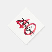 Fabulous 40. | Moderner Eleganter Chic Rot Geburts Serviette (Ecke)