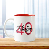 Fabulous 40. | Moderner Eleganter Chic Rot Geburts Zweifarbige Tasse
