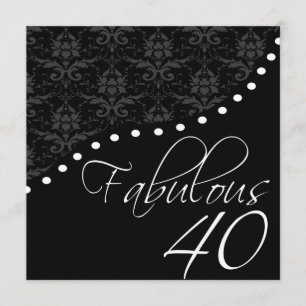 Fabulous 40 Personalisiert Black Birthday Party Einladung