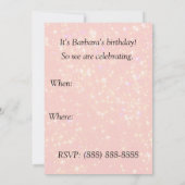 Fabulous 40 Pink Stars Gold Confetti Geburtstag Einladung (Rückseite)