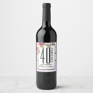 Fabulous 40 Wein & Champagner Labels Weinetikett