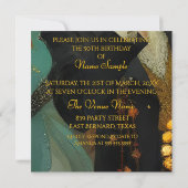 Fabulous 50 1920 Art Deko flapper Green Jewel Einladung (Rückseite)