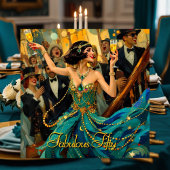 Fabulous 50 1920 Art Deko flapper Green Jewel Einladung