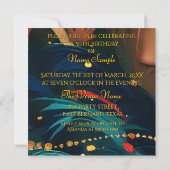 Fabulous 50 1920 Art Deko flapper Red Jewel Einladung (Rückseite)