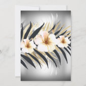 Fabulous 50 Beige Silver Gold Hibiskus Party Einladung (Rückseite)