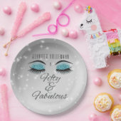 Fabulous 50 Black Aqua Glam Eyes Paper Teller (Party)