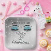 Fabulous 50 Black Aqua Glam Eyes Paper Teller (Party)