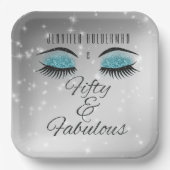 Fabulous 50 Black Aqua Glam Eyes Paper Teller (Vorderseite)