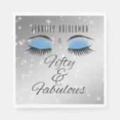 Fabulous 50 Black Blue Glam Eyes Paper Napkins Serviette (Vorderseite)