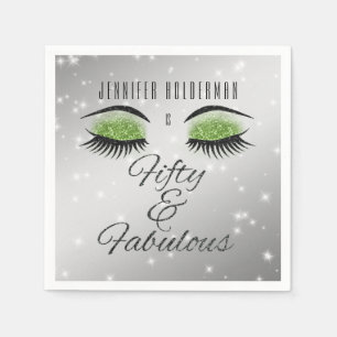 Fabulous 50 Black Green Glam Eyes Napkins Serviette