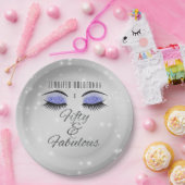 Fabulous 50 Black Periwinkle Glam Eyes Papierplatt Pappteller (Party)