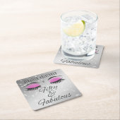 Fabulous 50 Black Pink Glam Eyes Paper Untersetzer (Vor Ort)