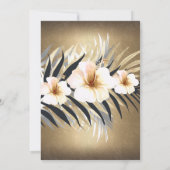 Fabulous 50 Brown Beige Silver Hibiskus Party Einladung (Rückseite)