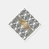 Fabulous 50 Classic Damask Silver Glitzer Gürtel Serviette (Ecke)