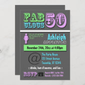 FABULOUS 50 - Coole moderne Einladungen zum Geburt (Vorne/Hinten)