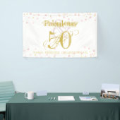 Fabulous & 50 Elegant Birthday Gold Pink Confetti Banner (Messeveranstaltung)