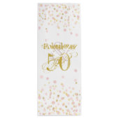 Fabulous & 50 Elegant Birthday Gold Pink Confetti Geschenktüte Für Weinflaschen (Rückseite)