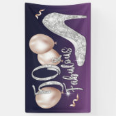 Fabulous 50 Elegant Lila Girl 50. Geburtstag Banner (Vertikal)