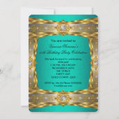 Fabulous 50 elegantes Diamond Gem Gold Jade Foto Einladung (Rückseite)