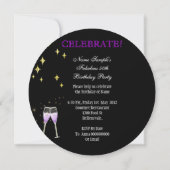 Fabulous 50 Fantastische Lila High Heels Champagne Einladung (Rückseite)