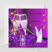 Fabulous 50 fantastische Lila High Heels Geburtsta Einladung (Vorderseite)