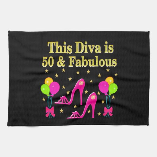 FABULOUS 50. FASHION SHOE QUEEN DESIGN GESCHIRRTUCH (Horizontal)