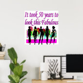 FABULOUS 50. GEBURTSTAG FASHION QUEEN DESIGN POSTER (Heimbüro)