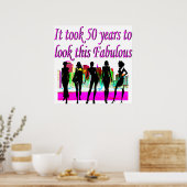FABULOUS 50. GEBURTSTAG FASHION QUEEN DESIGN POSTER (Küche)