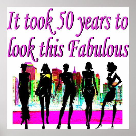 FABULOUS 50. GEBURTSTAG FASHION QUEEN DESIGN POSTER (Vorne)