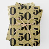 Fabulous 50. Geburtstag Gold Geschenkpapier Set (Beispiel)