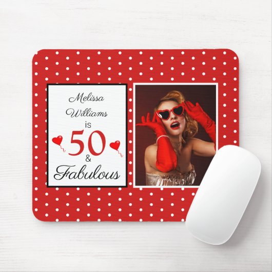 Fabulous 50 Geburtstag Individuelle Name Foto 50th Mousepad (Mit Mouse)