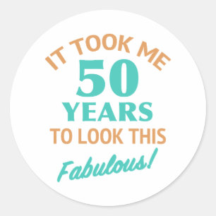 Fabulous 50. Geburtstag Runder Aufkleber