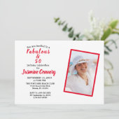 Fabulous & 50 Geburtstagsparty Einladung (Stehend Vorderseite)