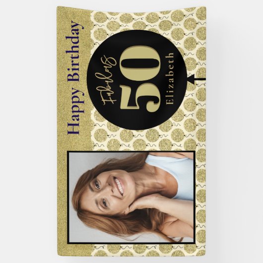 Fabulous 50 Gold Geburtstag Banner (Vertikal)