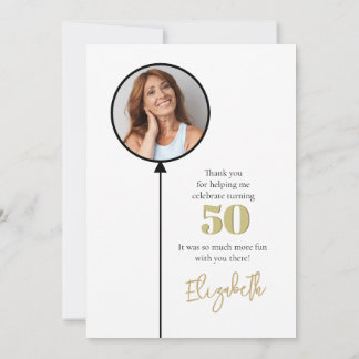 Fabulous 50 Gold Geburtstag Dankeskarte