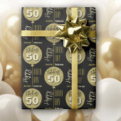 Fabulous 50 Gold Geburtstag Geschenkpapier