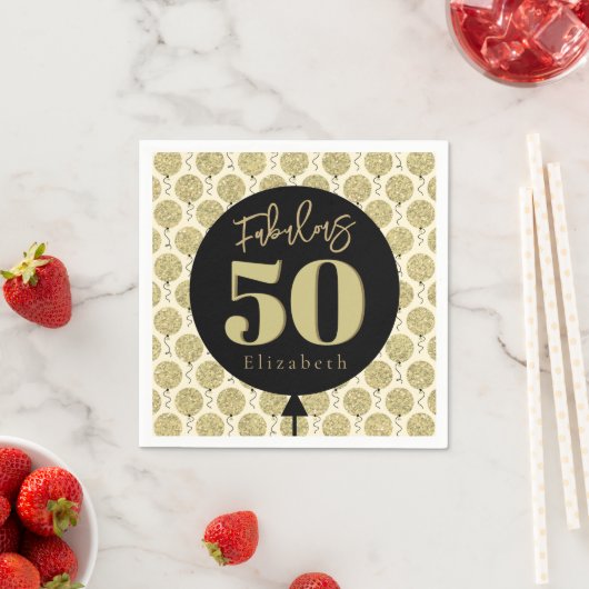 Fabulous 50 Gold Geburtstag Serviette (Beispiel)
